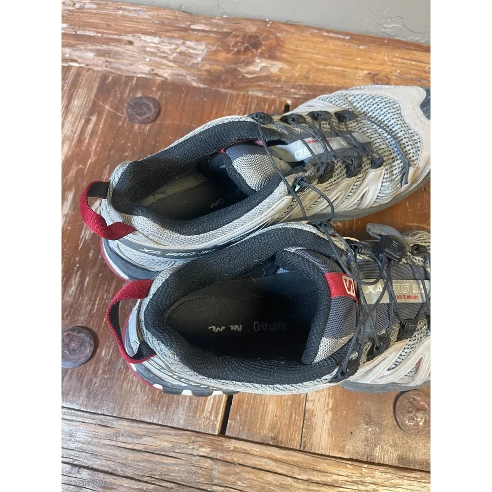 Salomon XA Pro 3D Trail Running Shoes Mens 9 Beige Quicklace Hiking Non Slip